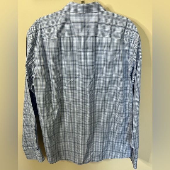 Untuckit Durbanville Wrinkle Free Long Sleeve Button Up Blue Plaid XL - Picture 3 of 8